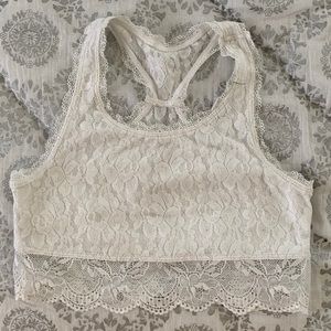 Abercrombie Kids 9/10 White Lace Sports. Bra